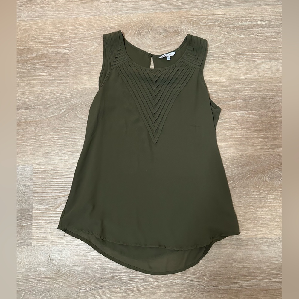 Naked Zebra Olive Green Sleeveless Blouse